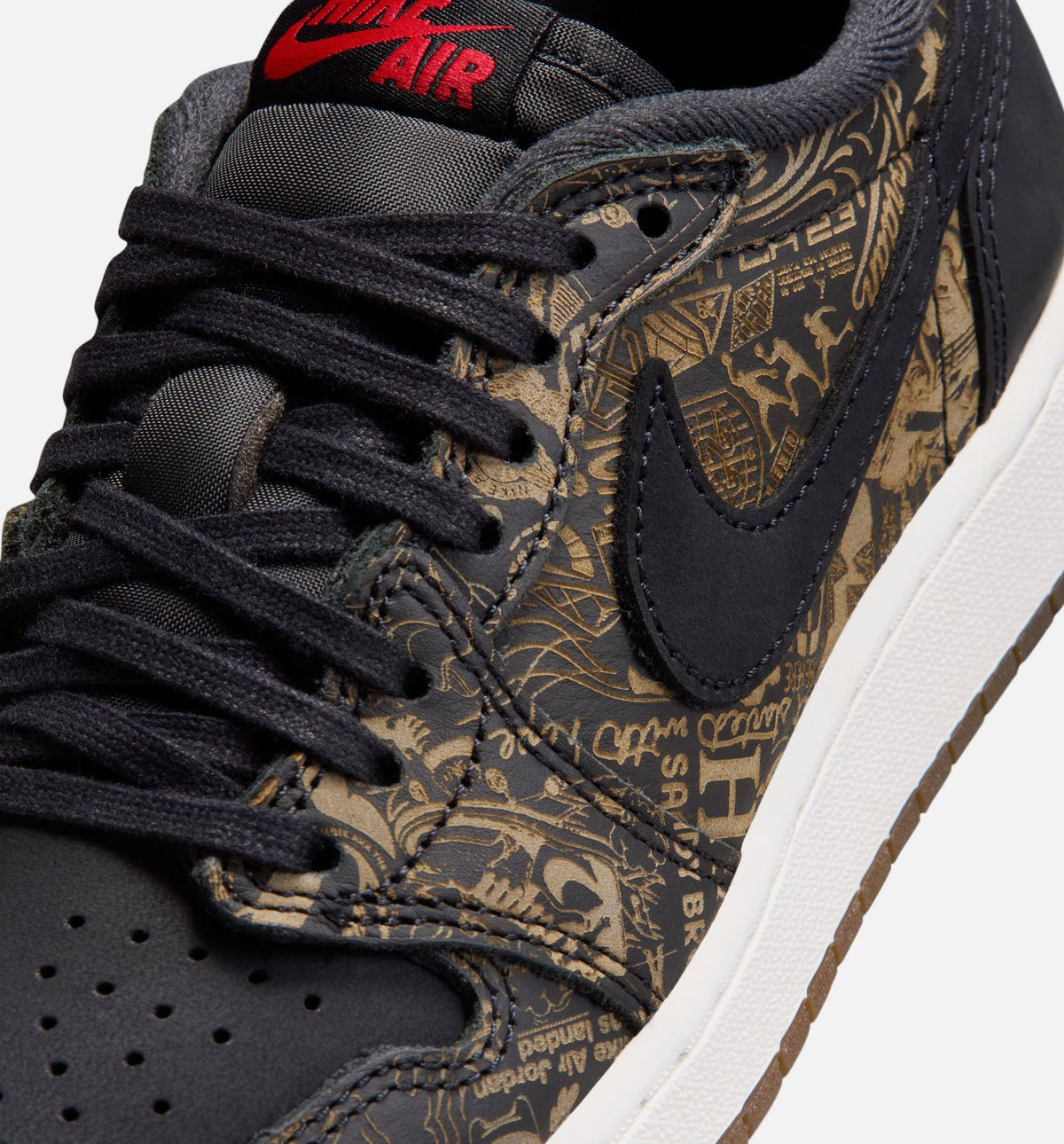 Air Jordan 1 Retro Low OG Laser Grade School Lifestyle Shoe – Black/Varsity Red/Summit White