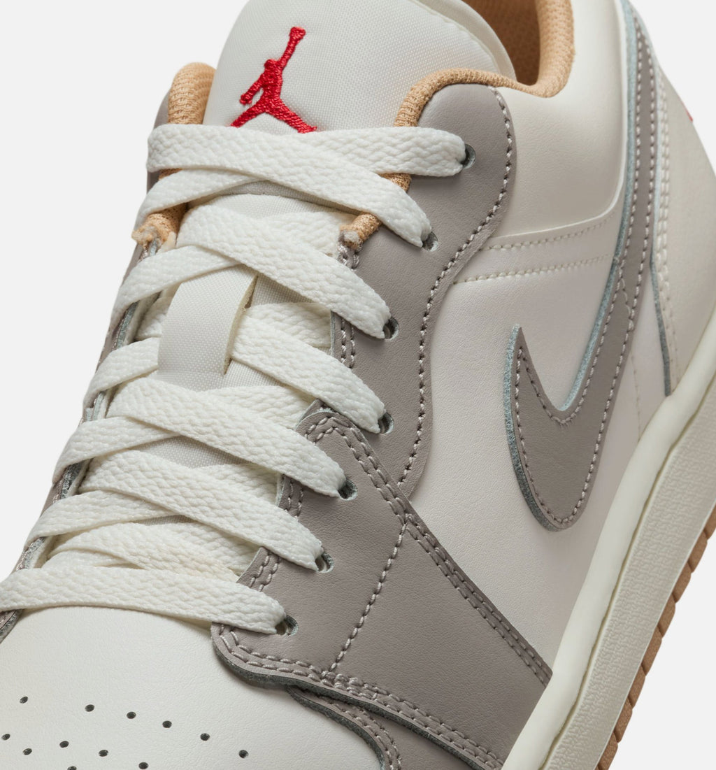 Air Jordan 1 Low Men’s Lifestyle Shoe – Sail/Fire Red/College Grey/Hemp