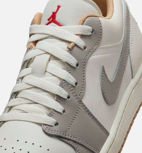 Air Jordan 1 Low Men’s Lifestyle Shoe – Sail/Fire Red/College Grey/Hemp