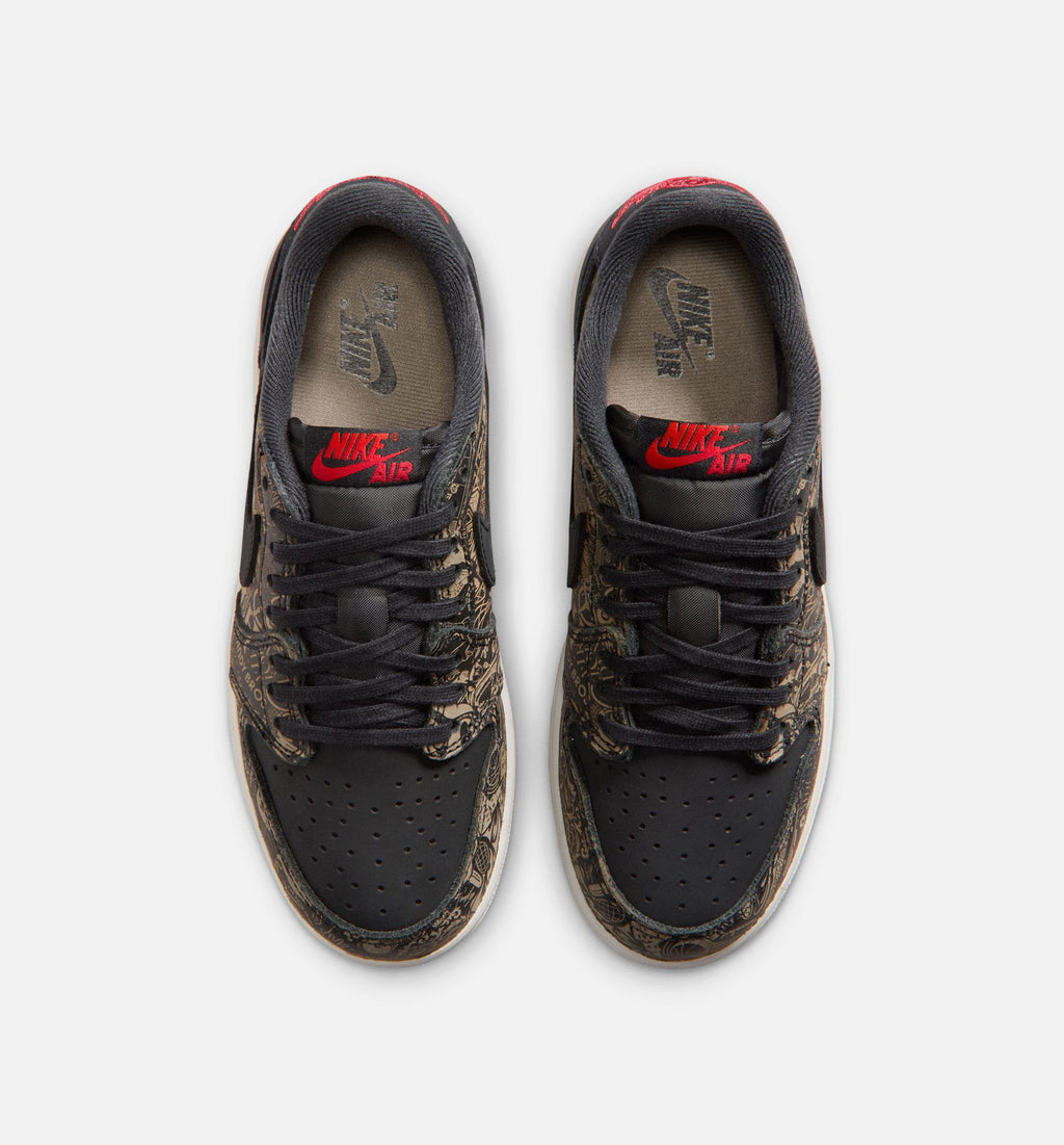 Air Jordan 1 Retro Low OG Laser Grade School Lifestyle Shoe – Black/Varsity Red/Summit White