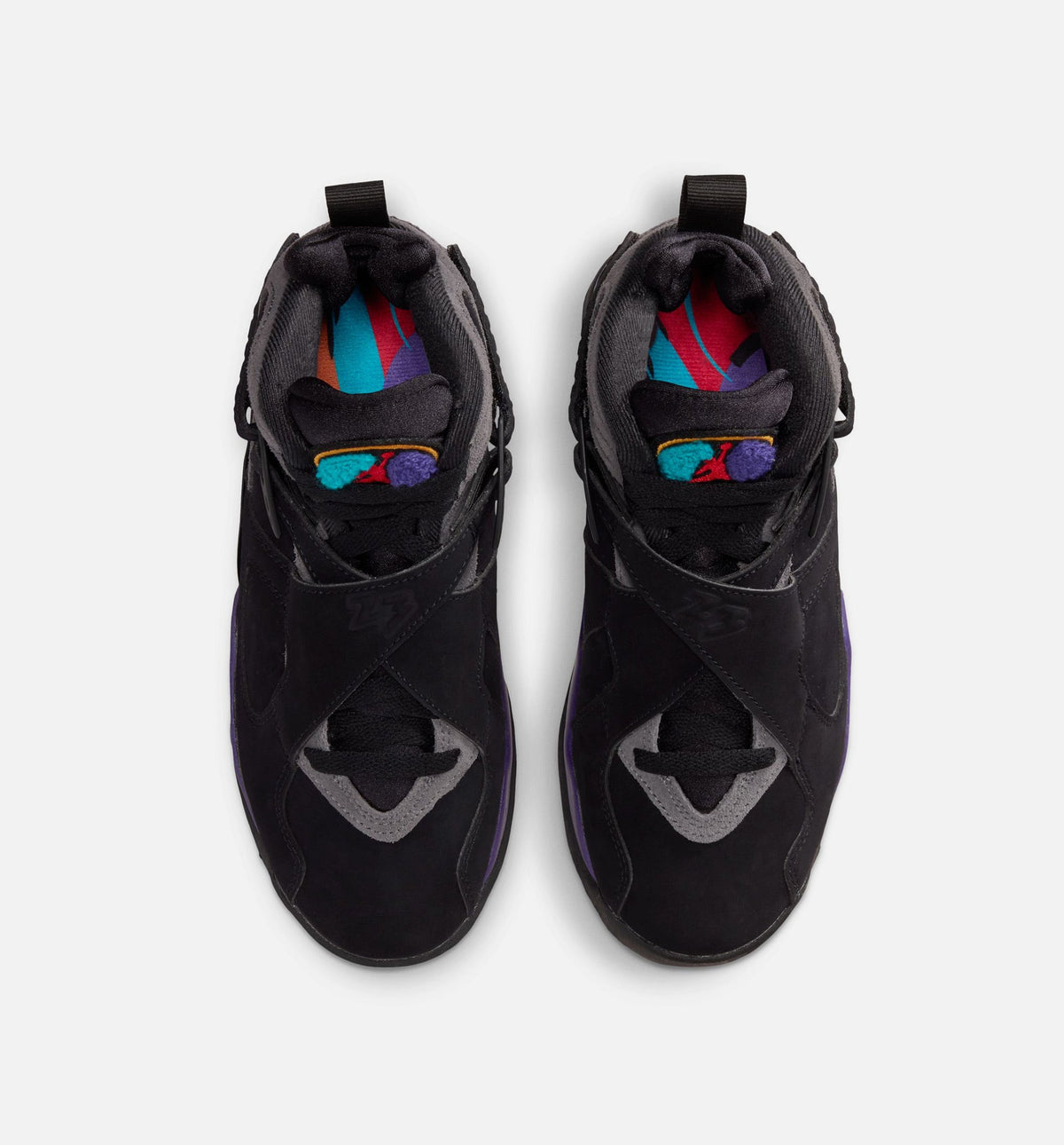 Air Jordan 8 Retro Aqua Grade School Lifestyle Shoe – Black/Multi-Color/Bright Concord