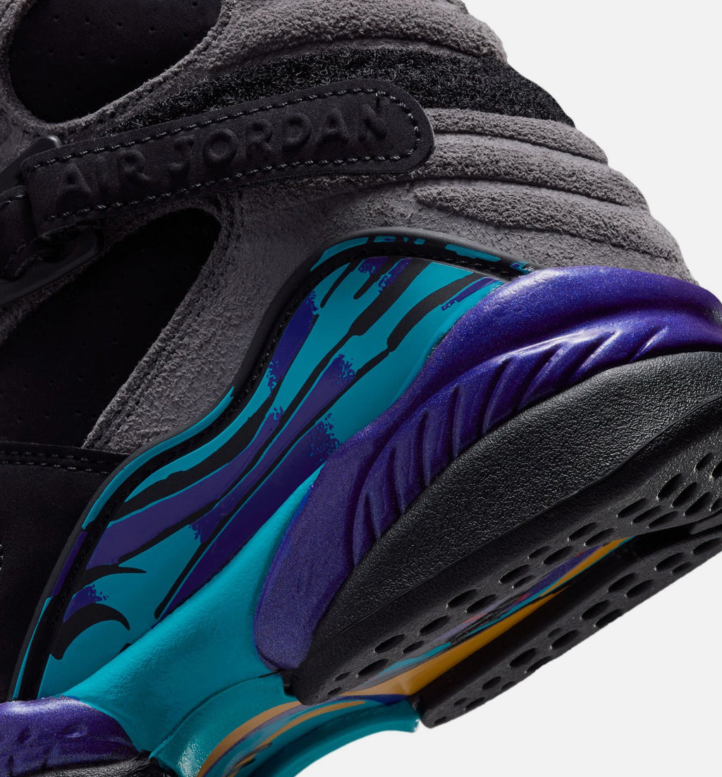 Air Jordan 8 Retro Aqua Grade School Lifestyle Shoe – Black/Multi-Color/Bright Concord