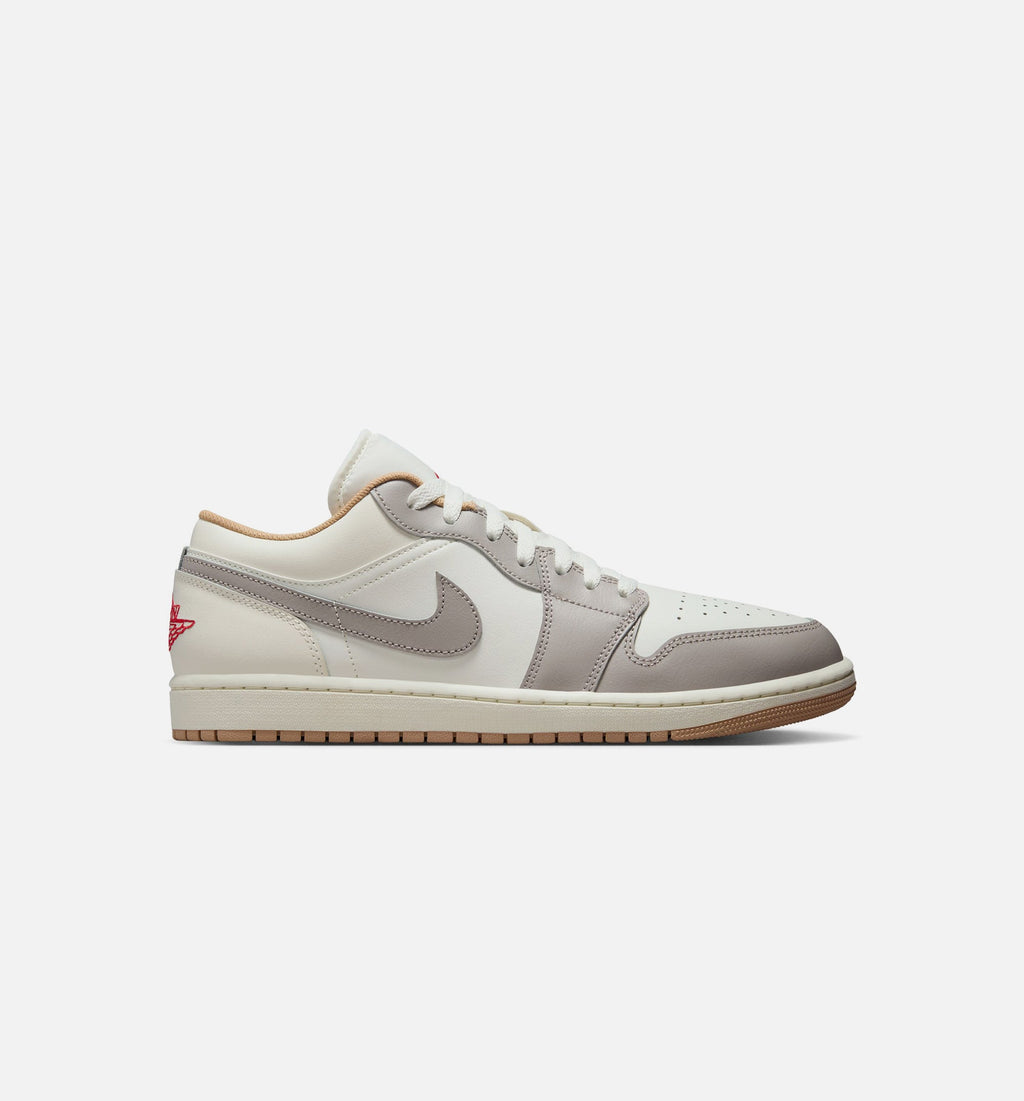 Air Jordan 1 Low Men’s Lifestyle Shoe – Sail/Fire Red/College Grey/Hemp