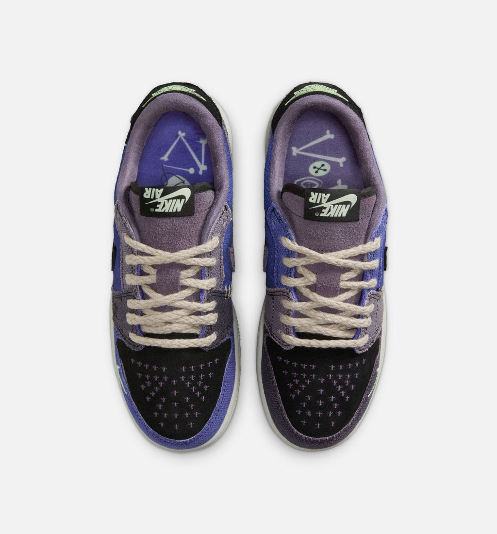 Air Jordan 1 Low OG Grade School Lifestyle Shoe – Regency Purple/Vapor Green/Black/Dark Raisin/Daybreak/Light Silver