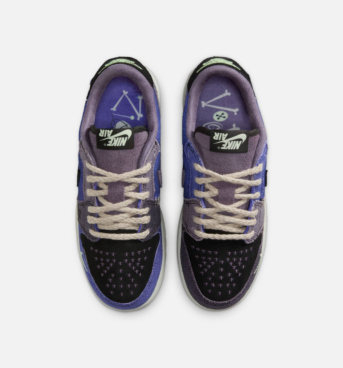 Air Jordan 1 Low OG Grade School Lifestyle Shoe – Regency Purple/Vapor Green/Black/Dark Raisin/Daybreak/Light Silver