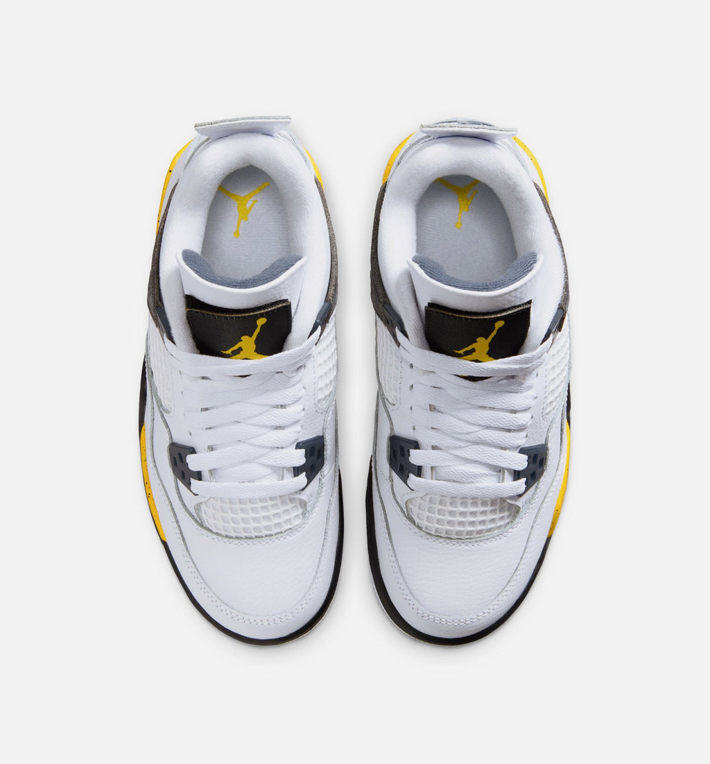 Air Jordan 4 Retro Rare Air Tour Yellow Grade School Lifestyle Shoe – White/Dark Blue Grey/Black/Tour Yellow