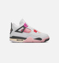 Air Jordan 4 Retro Comic Grade School Lifestyle Shoe – Off White/Fire Pink/Anthracite