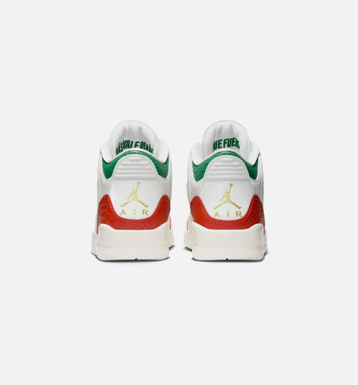 Air Jordan 3 Retro El Vuelo Men’s Lifestyle Shoe – Summit White/Pine Green/Dragon Red/Metallic Gold