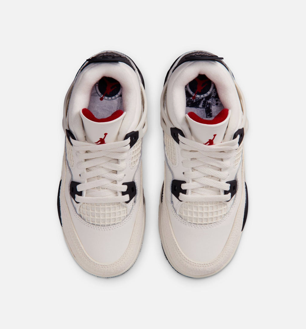 Air Jordan 4 Retro Flight Club Preschool Lifestyle Shoe – Sail/Black/University Red