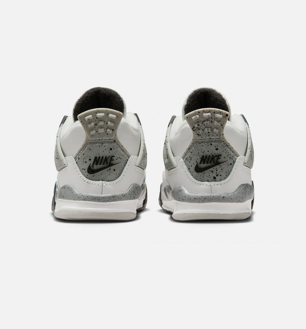 Air Jordan 4 Retro White Cement Infant/Toddler Lifestyle Shoe – Summit White/Fire Red/Cement Grey/Black