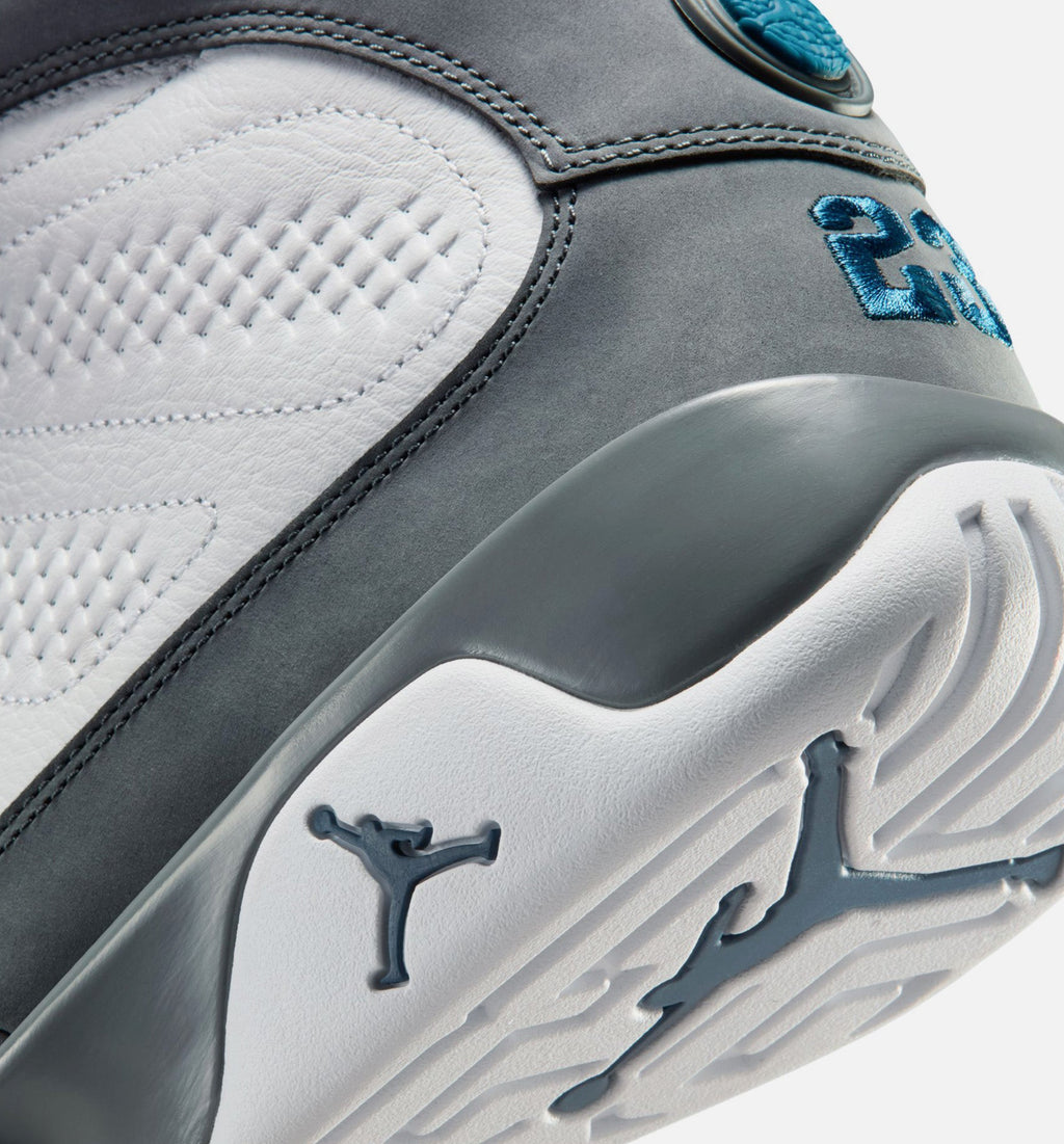 Air Jordan 9 Retro Flint Grey and French Blue Men’s Lifestyle Shoe – White/French Blue/Flint Grey