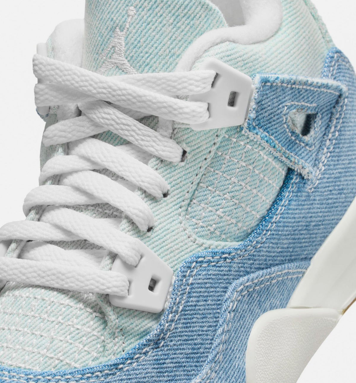 Air Jordan 4 Retro Worn Blue Preschool Lifestyle Shoe – Sail/Worn Blue/Metallic Gold