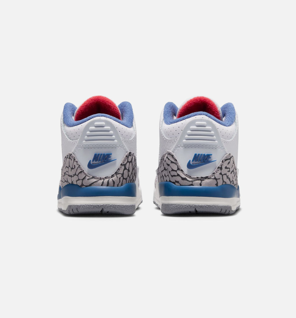 Air Jordan 3 Retro OG True Blue Infant/Toddler Lifestyle Shoe – White/Fire Red/True Blue