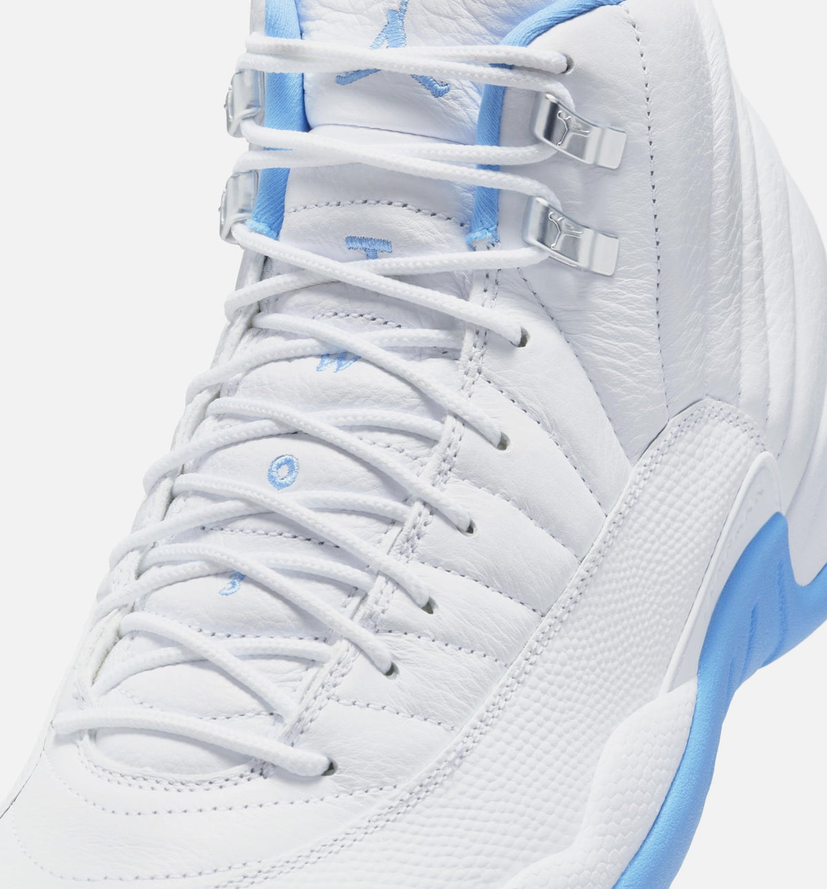 Air Jordan 12 Retro White and University Blue Men’s Lifestyle Shoe – White/University Blue/Metallic Silver