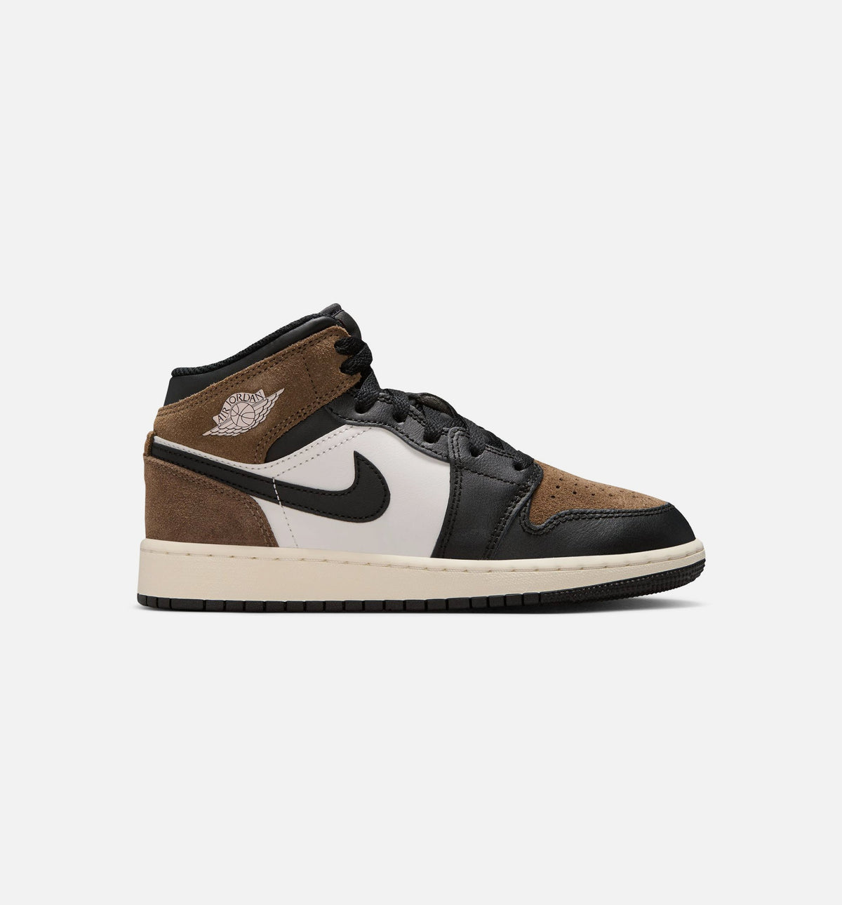 Air Jordan 1 Mid Grade School Lifestyle Shoe – Black/Phantom/Palomino/University Red