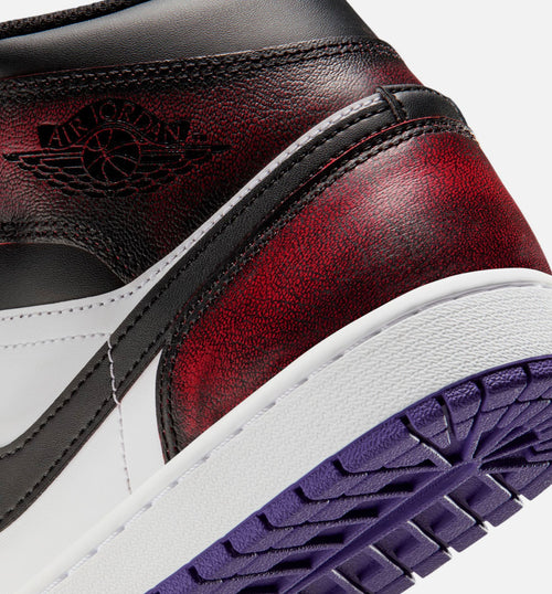 Air Jordan 1 Mid SE Men’s Lifestyle Shoe – True Red/White/Court Purple/Black