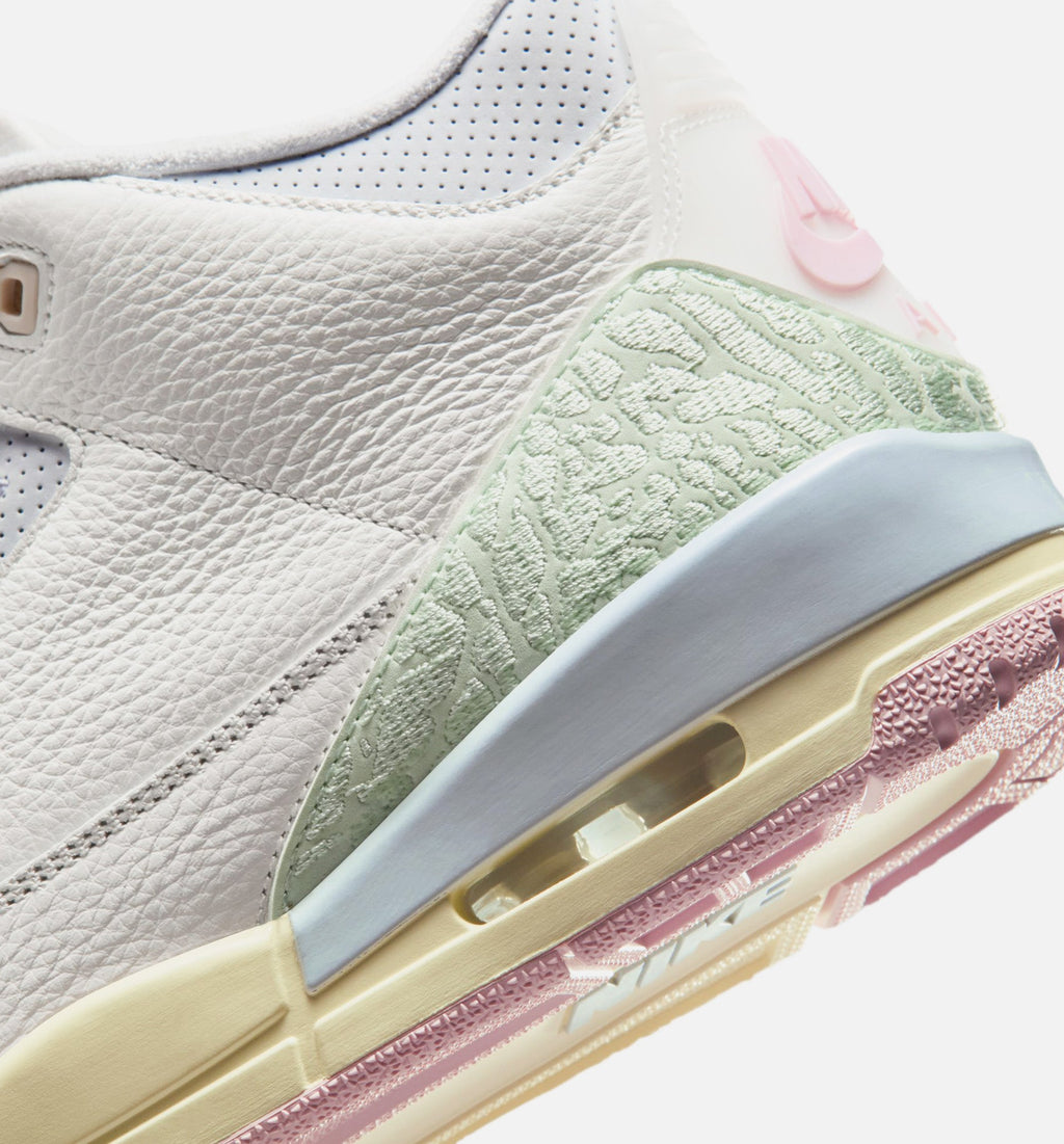 Air Jordan 3 Retro Sail and Jade Aura Men’s Lifestyle Shoe – Sail/Jade Aura/Aura/Iced Carmine