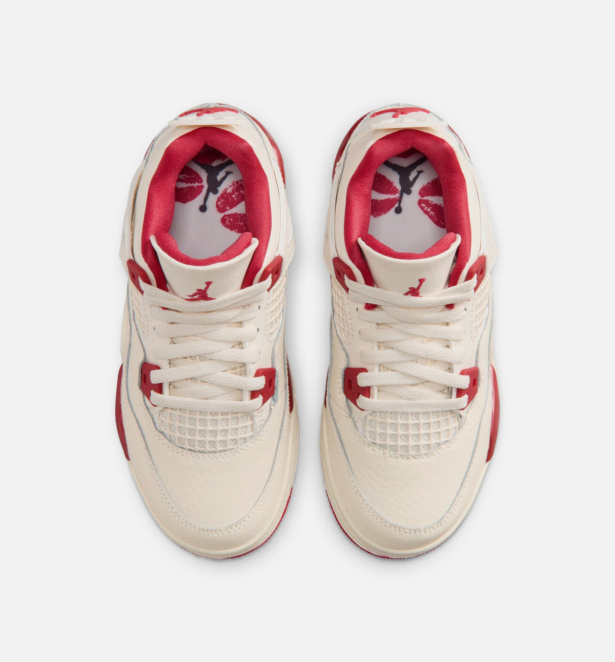 Air Jordan 4 Retro Valentine’s Day Preschool Lifestyle Shoe – Pale Ivory/Sierra Red/Tough Red