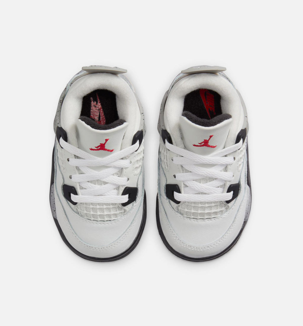 Air Jordan 4 Retro White Cement Infant/Toddler Lifestyle Shoe – Summit White/Fire Red/Cement Grey/Black
