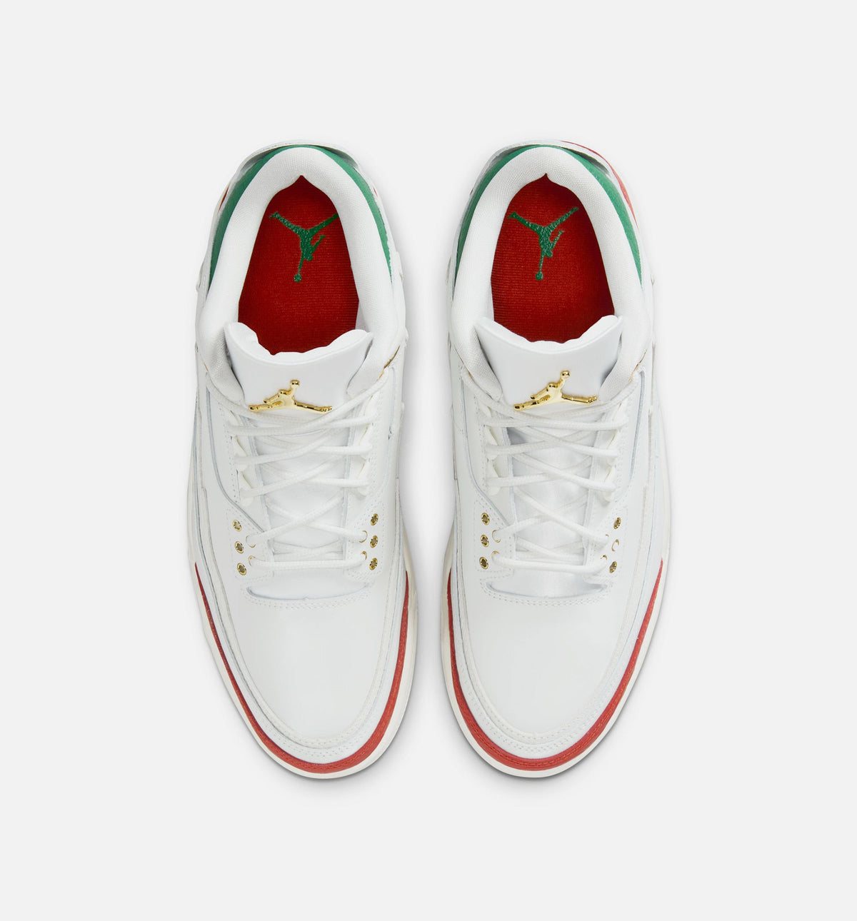 Air Jordan 3 Retro El Vuelo Men’s Lifestyle Shoe – Summit White/Pine Green/Dragon Red/Metallic Gold