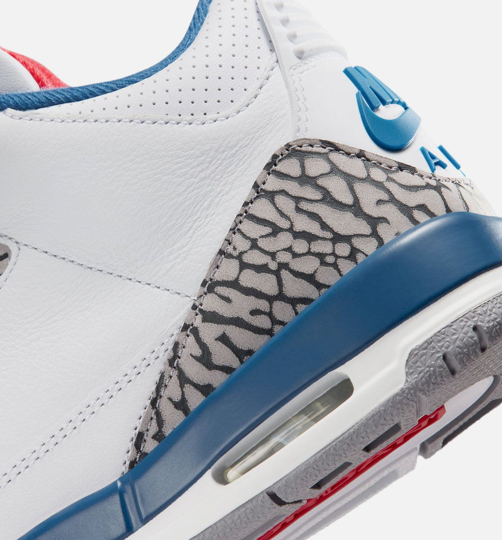 Air Jordan 3 Retro OG True Blue Grade School Lifestyle Shoe – White/Fire Red/True Blue