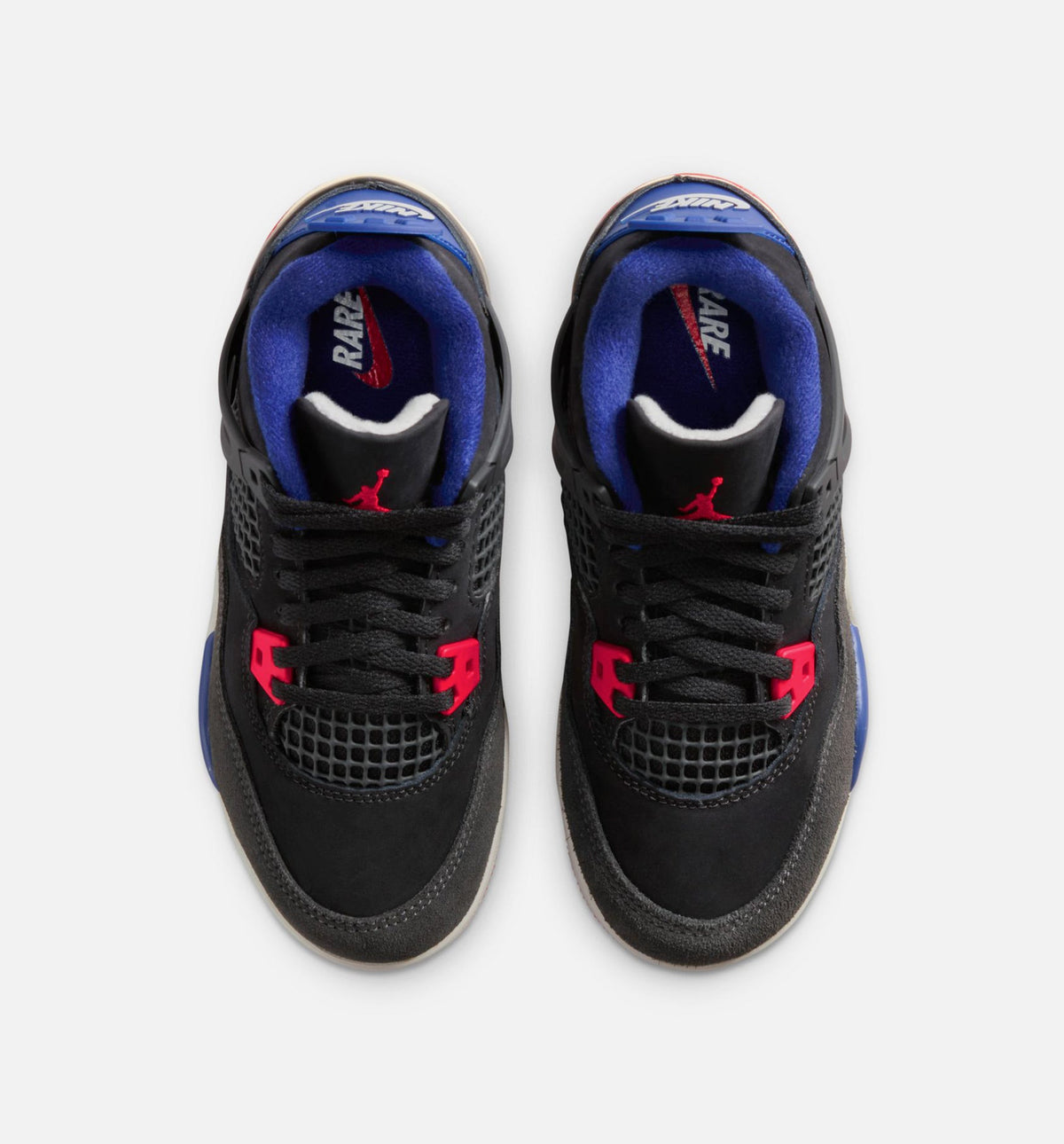 Air Jordan 4 Retro Rare Air Preschool Lifestyle Shoe – Black/Fire Red/Deep Royal Blue
