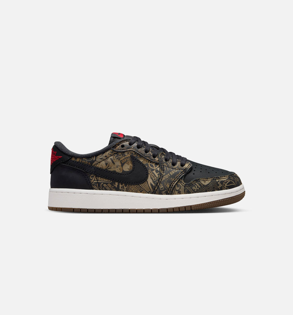 Air Jordan 1 Retro Low OG Laser Grade School Lifestyle Shoe – Black/Varsity Red/Summit White