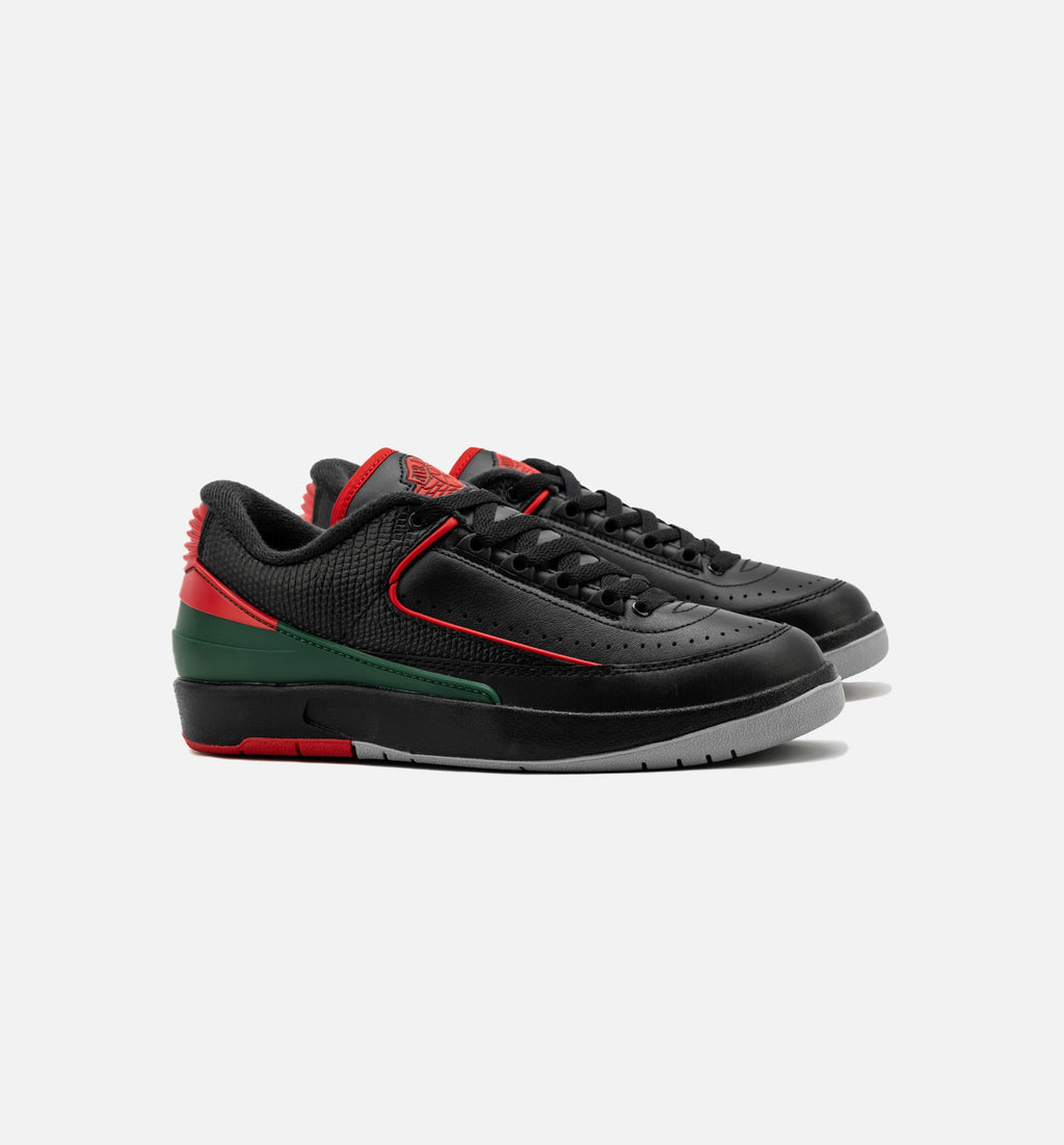 Air Jordan 2 Retro Low Christmas Grade School Lifestyle Shoe – Black/Fire Red/Cement Grey