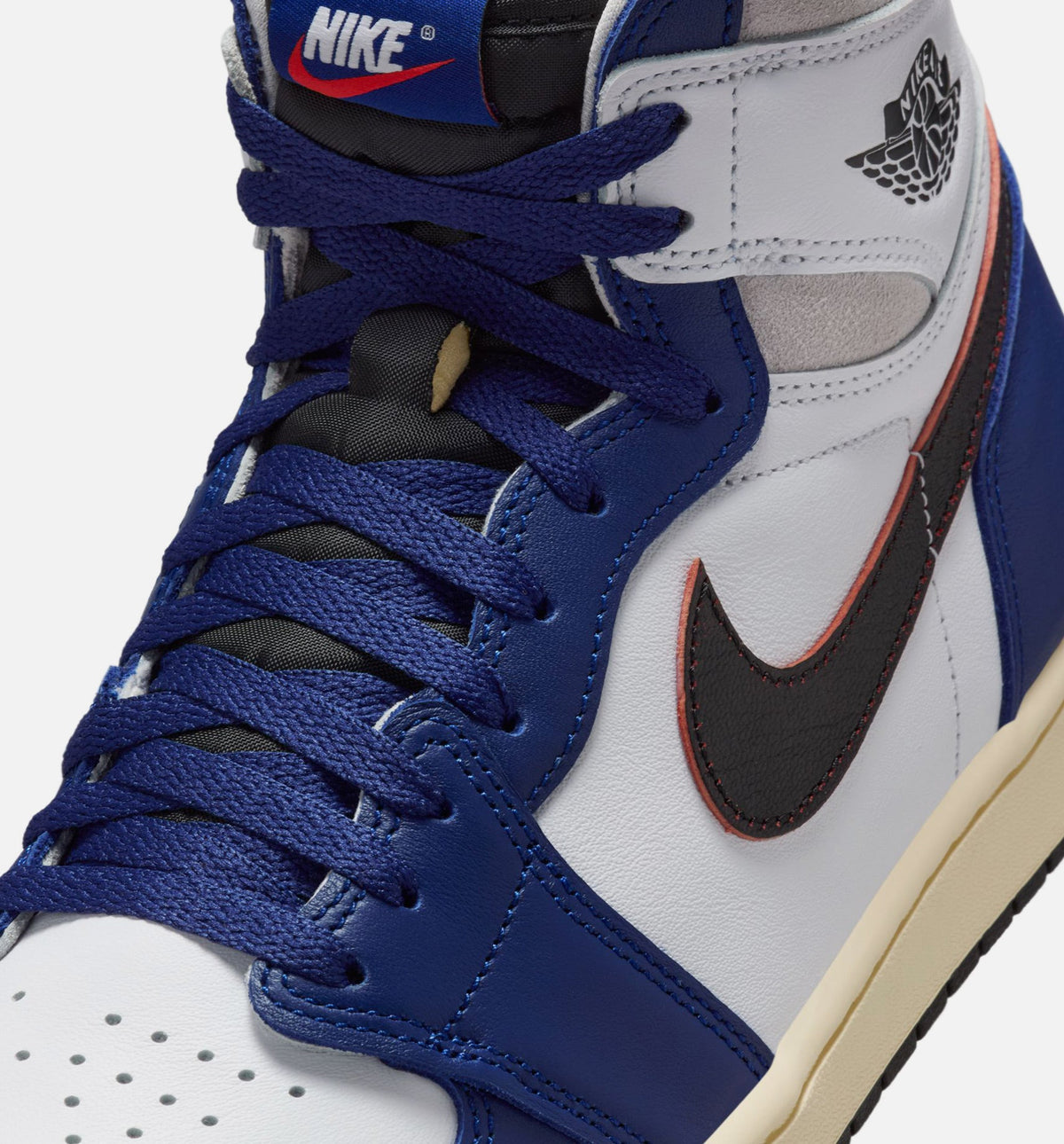 Air Jordan 1 Retro High OG Rare Air Men’s Lifestyle Shoe – White/Black/Neutral Grey/Deep Royal Blue