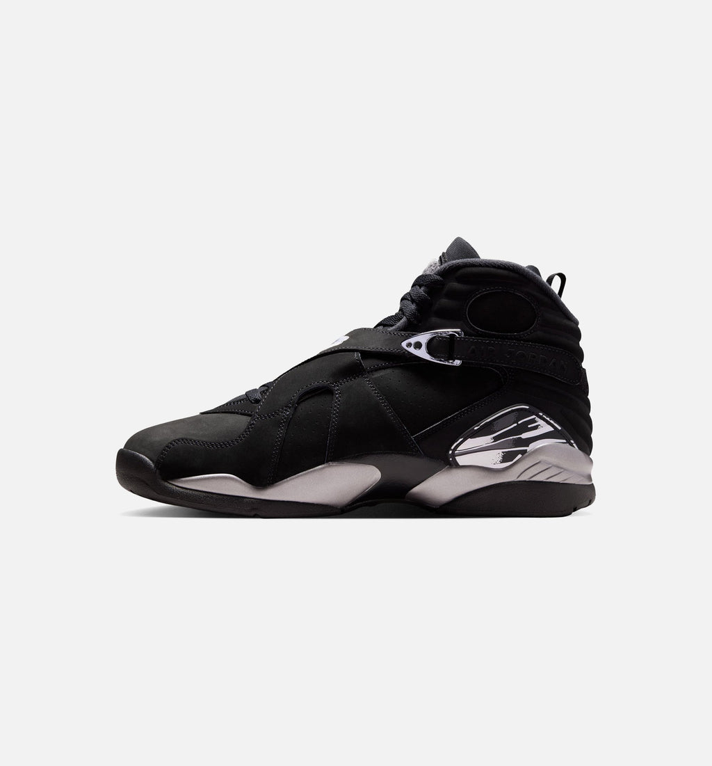 Air Jordan 8 Retro Chrome Black and Light Graphite Men’s Lifestyle Shoe – Black/White/Light Graphite