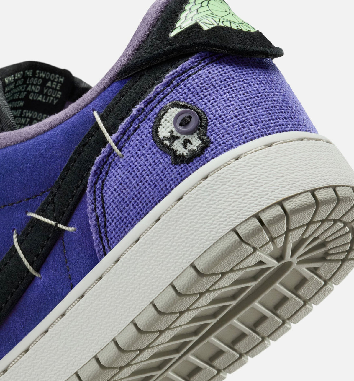 Air Jordan 1 Low OG Grade School Lifestyle Shoe – Regency Purple/Vapor Green/Black/Dark Raisin/Daybreak/Light Silver