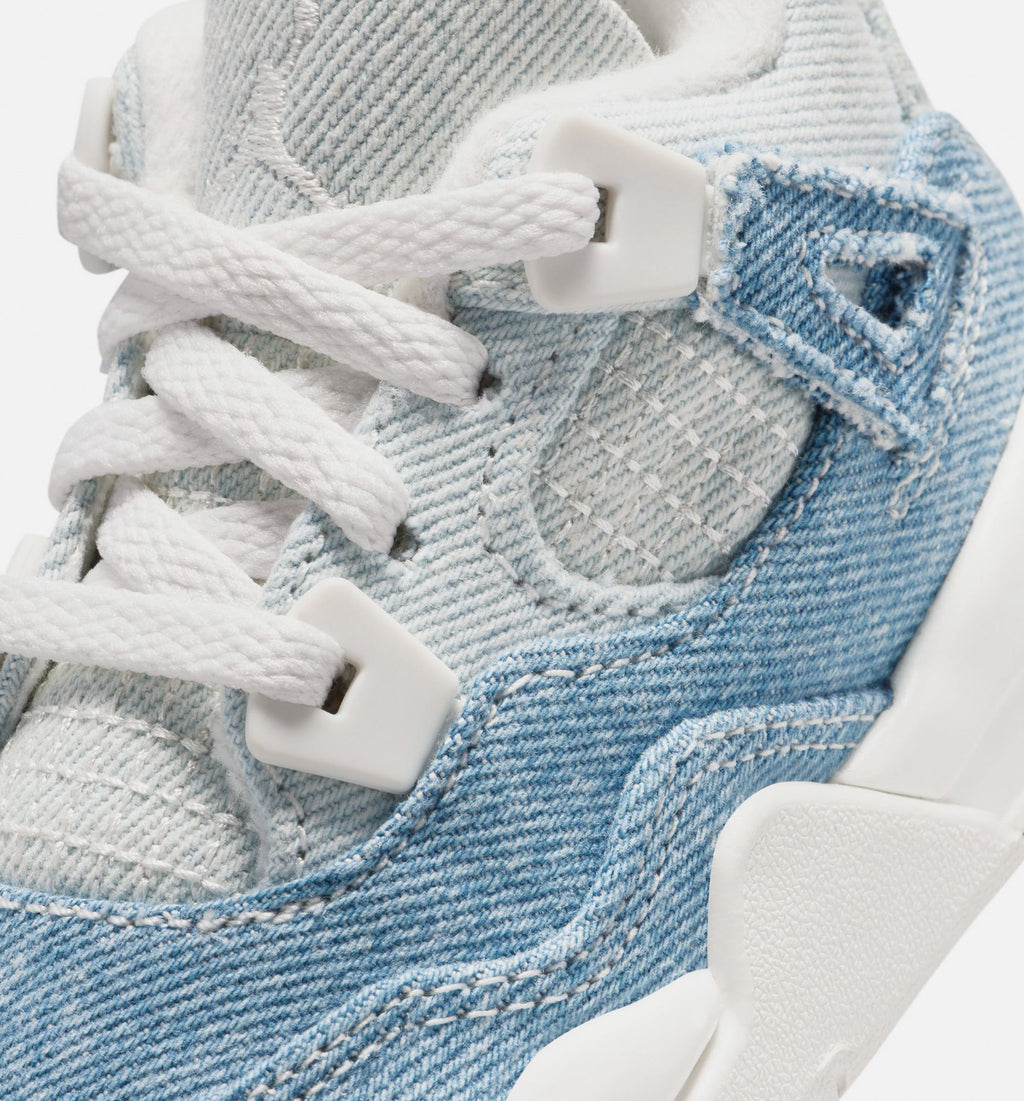 Air Jordan 4 Retro Worn Blue Infant/Toddler Lifestyle Shoe – Sail/Worn Blue/Metallic Gold