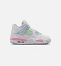 Air Jordan 4 Retro Medium Soft Pink Grade School Lifestyle Shoe – White/Medium Soft Pink/Half Blue