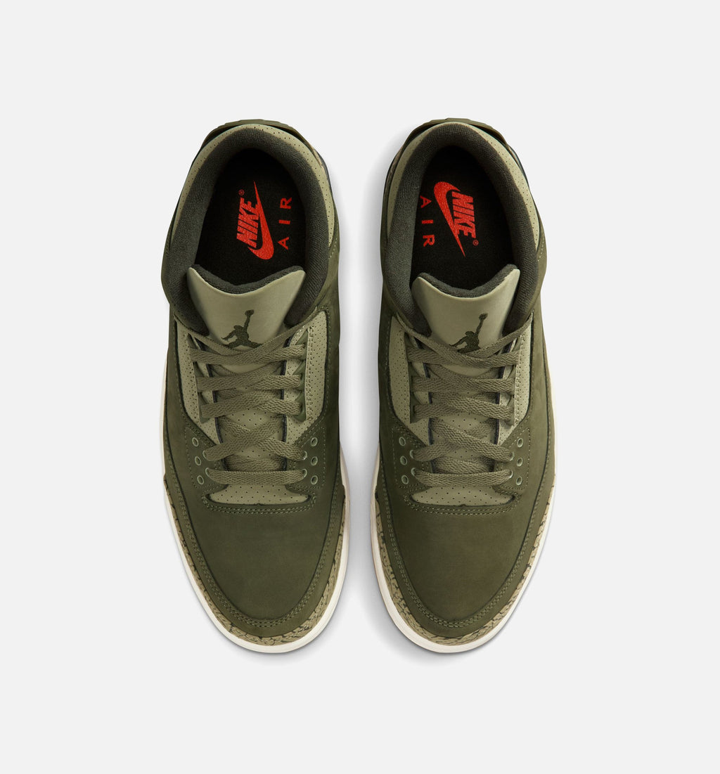 Air Jordan 3 Retro Medium Olive Men’s Lifestyle Shoe – Medium Olive/Sequoia/Neutral Olive/Sail/Total Crimson