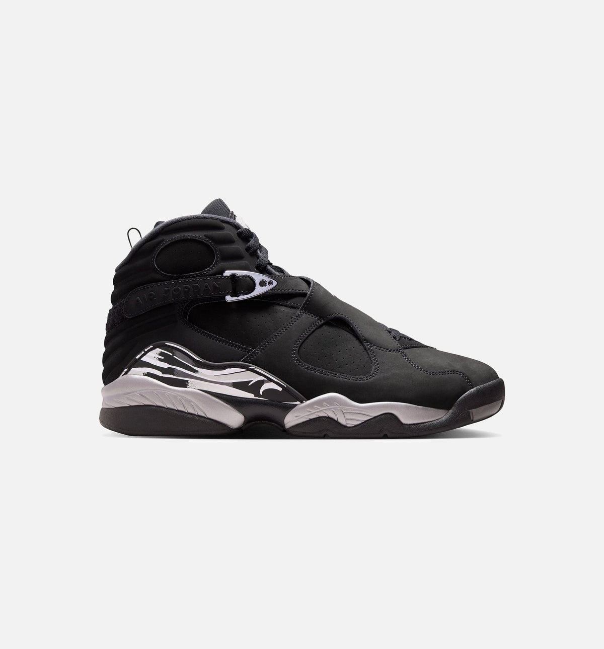 Air Jordan 8 Retro Chrome Black and Light Graphite Men’s Lifestyle Shoe – Black/White/Light Graphite